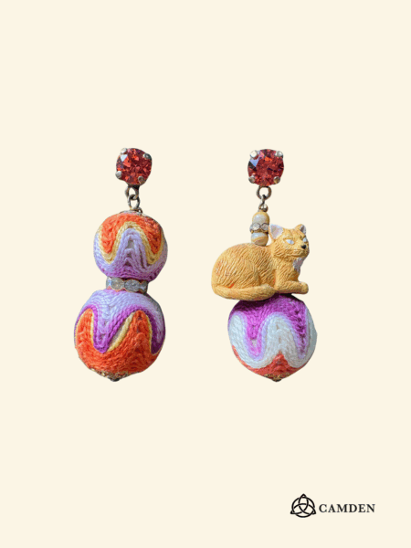 Orecchini Pet Therapy in swarovski e agata con gatto